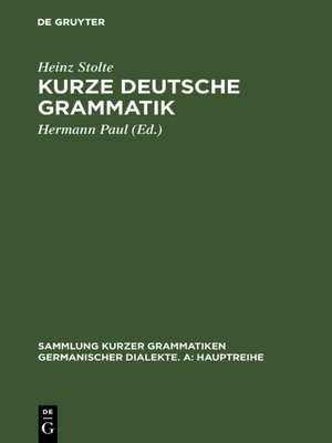 cover image of Kurze deutsche Grammatik